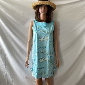 Vintage White Label Lilly Pulitzer Fishies shift dress, size 6, EUC.